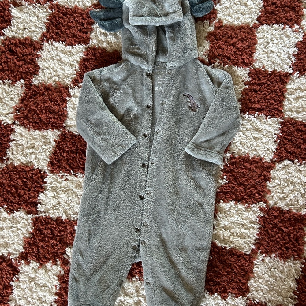 Adorable Gray Kids Footie with Ears